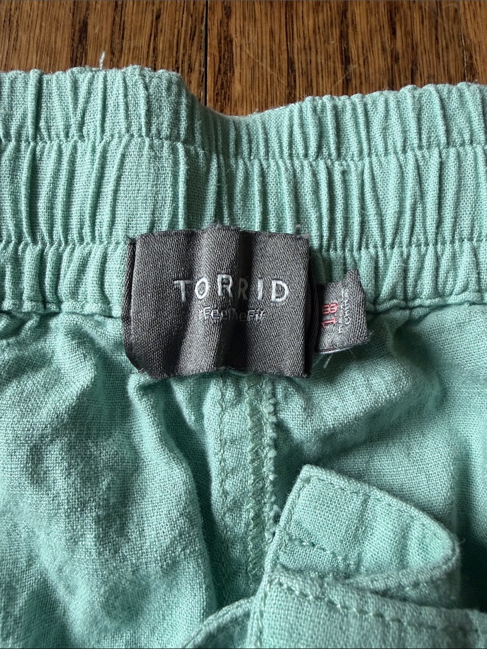 torrid Turquoise Drawstring linen-Style Shorts - Picture 2 of 3